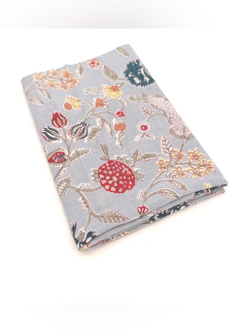 Indian Floral Hand Blocked 100% Cotton Cambric Fabric 1.33 yards x 45” wide